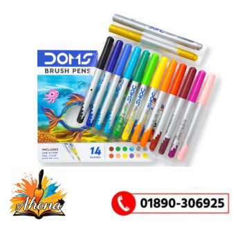 Doms Brush Pen 14 Pcs Set – Premium Quality by Ahona Corporation