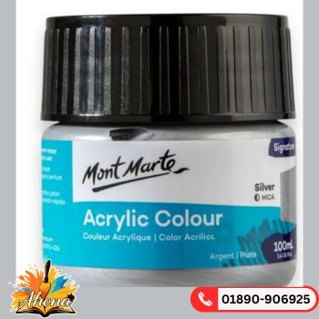 Mont Marte Acrylic Colour Paint Signature 100ml – Silver