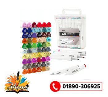 Ahona Corporation Baile 60 Pcs Colors Dual Tip Markers Set