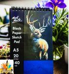 Best Mont Marte A5 Black Paper Sketch Pad 140gsm – 20 Sheets