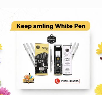 Keep Smiling White Highlighter Pen 0.8mm – 3 Pcs Set