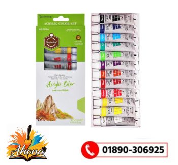Keep Smiling Acrylic Paint Set – 12 Tubes × 12 ML | Ahona Corporation
