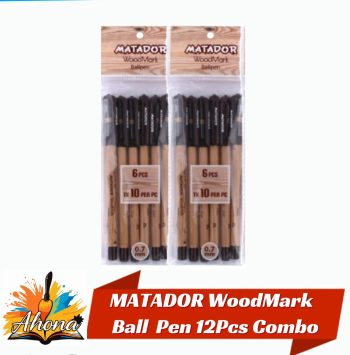 MATADOR WoodMark Ball Pen 12Pcs Combo