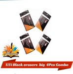 TiTi Black Erasers Big 4Pcs Combo
